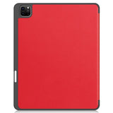 EIDERWOOD iPad Air 13" (2026 / 2025 / 2024) Tri-Fold Kunst Skinn Deksel med Apple Pencil Holder - Rød