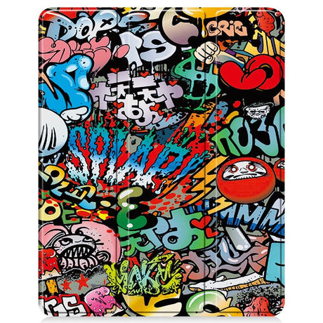 EIDERWOOD iPad Air 13" (2026 / 2025 / 2024) Tri-Fold Kunstskinn Flip Deksel m. Våkne / Sove Funksjon - Graffiti