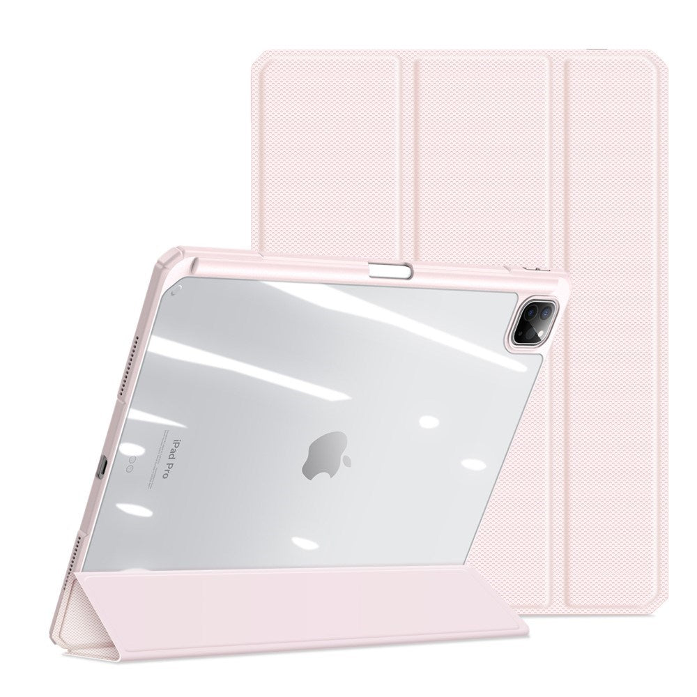 iPad Pro 13" (2025 / 2024) DUX DUCIS TOBY Series - Støtsikkert Flipdeksel - Gjennomsiktig / Pink