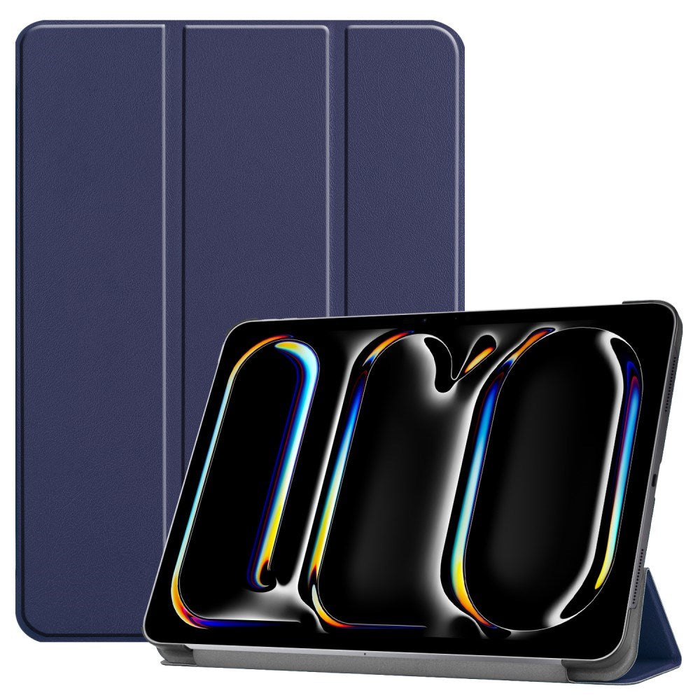 EIDERWOOD iPad Pro 13" (2025 / 2024) Tri-Fold Skinn Flip Deksel - Blå