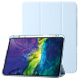 EIDERWOOD iPad Pro 13" (2025 / 2024) Tri-Fold Kunst Skinn Deksel med Apple Pencil Holder - Lyse Blå