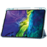 EIDERWOOD iPad Pro 13" (2025 / 2024) Tri-Fold Kunst Skinn Deksel med Apple Pencil Holder - Lyse Blå