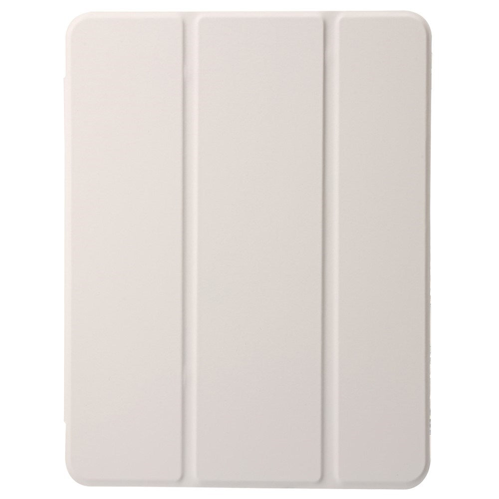 EIDERWOOD iPad Pro 13" (2025 / 2024) Tri-Fold Kunst Skinn Deksel med Apple Pencil Holder - Creme