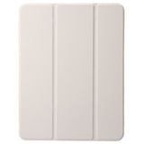 EIDERWOOD iPad Pro 13" (2025 / 2024) Tri-Fold Kunst Skinn Deksel med Apple Pencil Holder - Creme