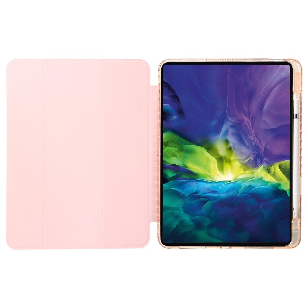 EIDERWOOD iPad Pro 11" (2025 / 2024) Tri-Fold Kunst Skinn Deksel med Apple Pencil Holder - Rosa