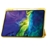 EIDERWOOD iPad Pro 11" (2025 / 2024) Tri-Fold Kunst Skinn Deksel med Apple Pencil Holder - Gul