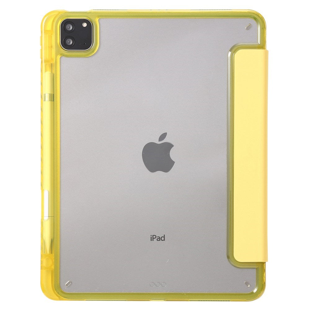 EIDERWOOD iPad Pro 11" (2025 / 2024) Tri-Fold Kunst Skinn Deksel med Apple Pencil Holder - Gul