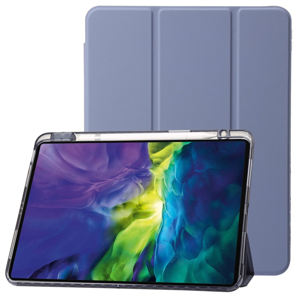 EIDERWOOD iPad Pro 11" (2025 / 2024) Tri-Fold Kunst Skinn Deksel med Apple Pencil Holder - Lilla