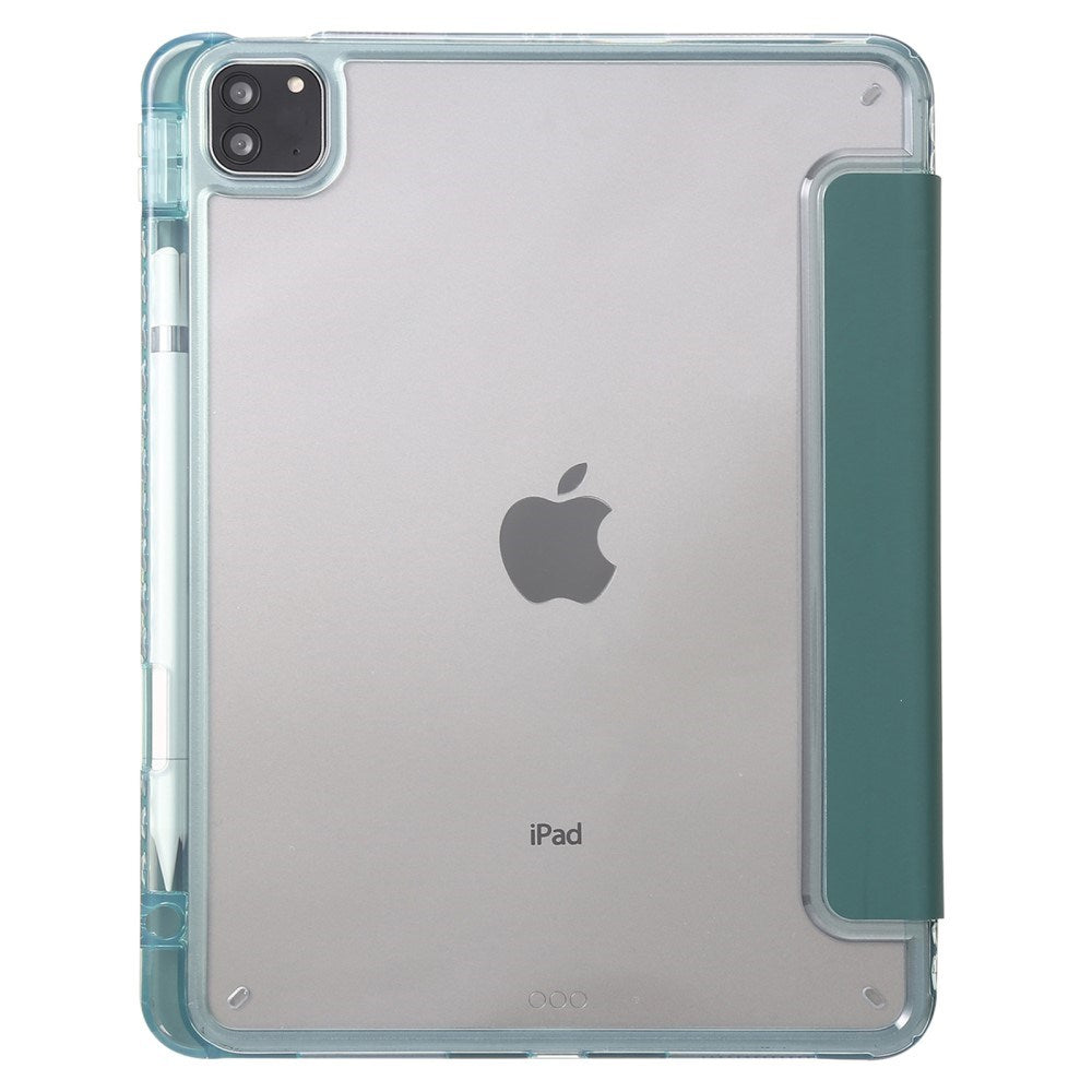 EIDERWOOD iPad Pro 11" (2025 / 2024) Tri-Fold Kunst Skinn Deksel med Apple Pencil Holder - Grønn