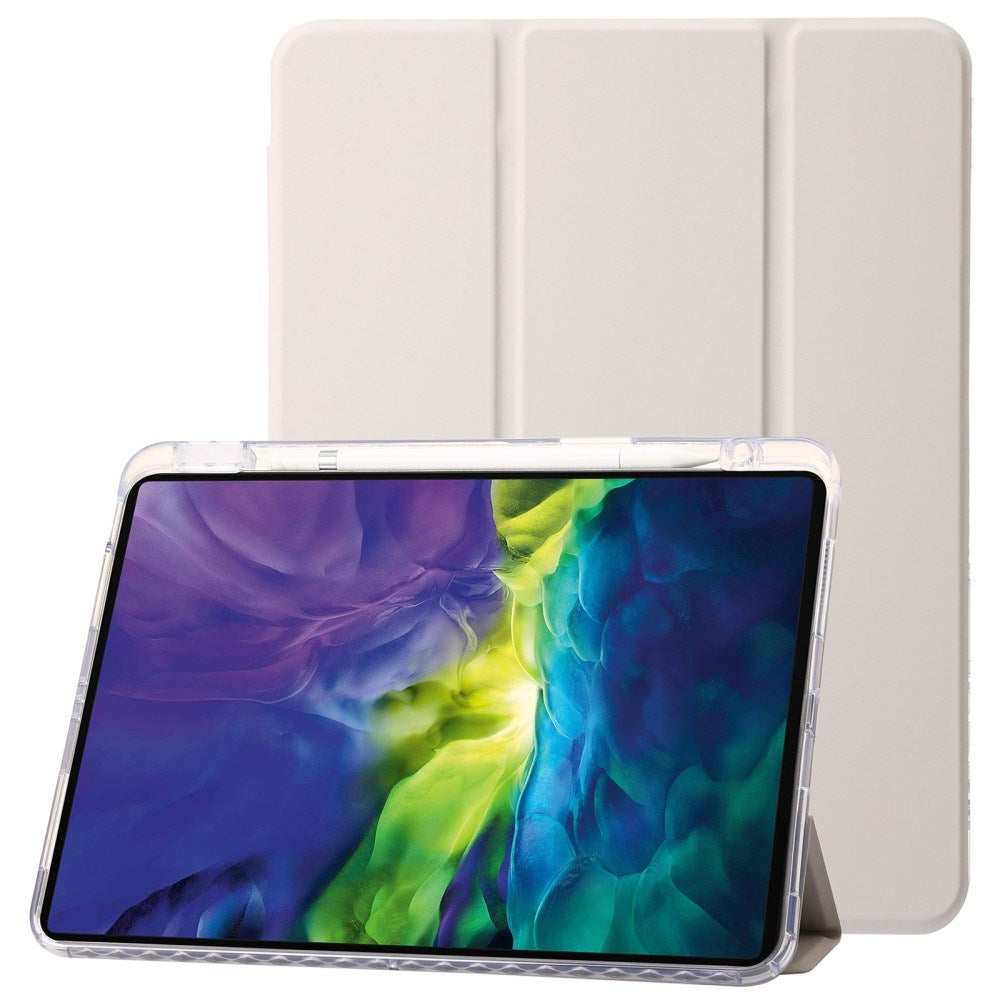 EIDERWOOD iPad Pro 11" (2025 / 2024) Tri-Fold Kunst Skinn Deksel med Apple Pencil Holder - Grå