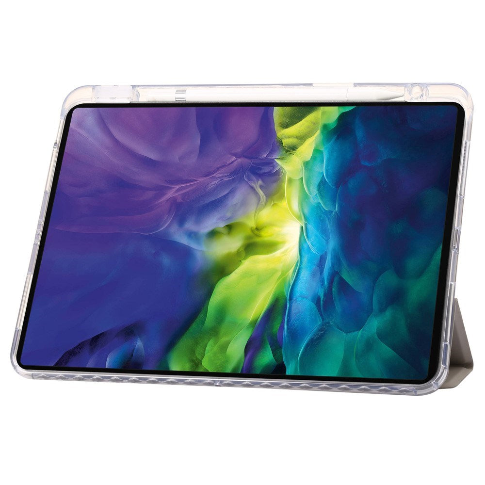 EIDERWOOD iPad Pro 11" (2025 / 2024) Tri-Fold Kunst Skinn Deksel med Apple Pencil Holder - Grå