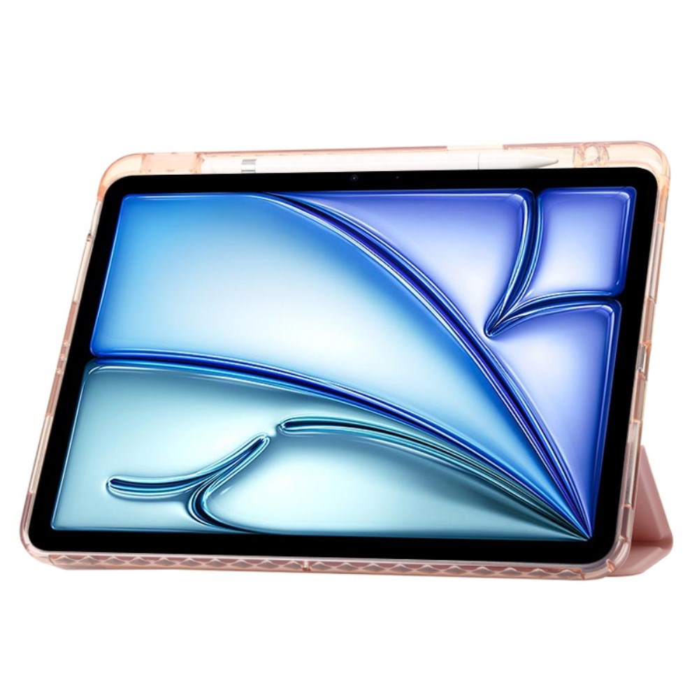 EIDERWOOD iPad Air 11" (2026 / 2025 / 2024) Tri-Fold Kunst Skinn Deksel med Apple Pencil Holder - Rosa