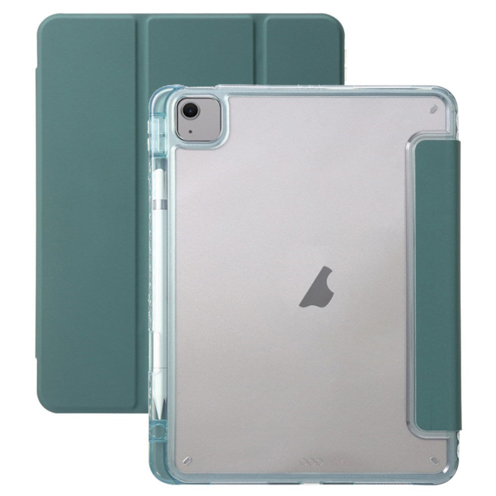 EIDERWOOD iPad Air 11" (2026 / 2025 / 2024) Tri-Fold Kunst Skinn Deksel med Apple Pencil Holder - Grønn