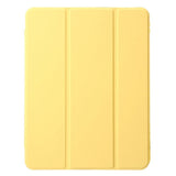 EIDERWOOD iPad Air 11" (2026 / 2025 / 2024) Tri-Fold Kunst Skinn Deksel med Apple Pencil Holder - Gul