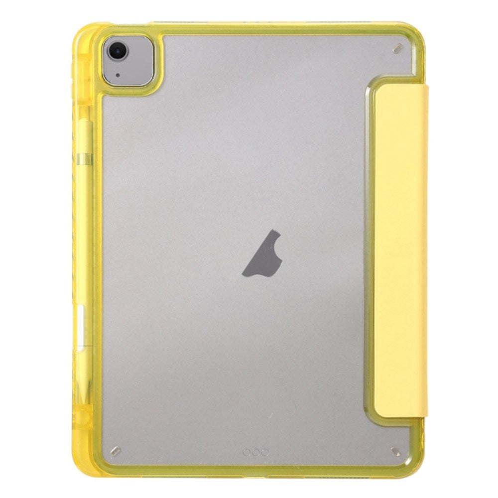 EIDERWOOD iPad Air 11" (2026 / 2025 / 2024) Tri-Fold Kunst Skinn Deksel med Apple Pencil Holder - Gul