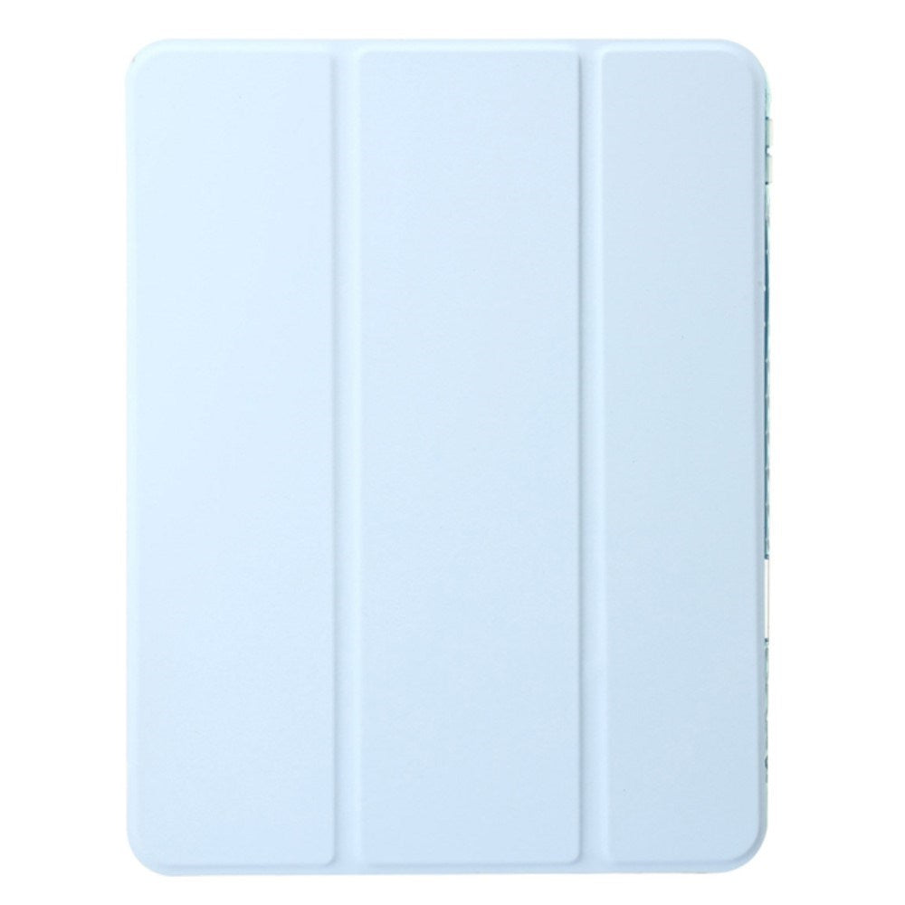 EIDERWOOD iPad Air 13" (2026 / 2025 / 2024) Tri-Fold Kunst Skinn Deksel med Apple Pencil Holder - Lyse Blå