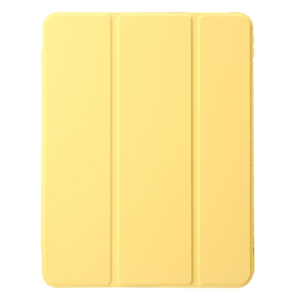 EIDERWOOD iPad Air 13" (2026 / 2025 / 2024) Tri-Fold Kunst Skinn Deksel med Apple Pencil Holder - Gul