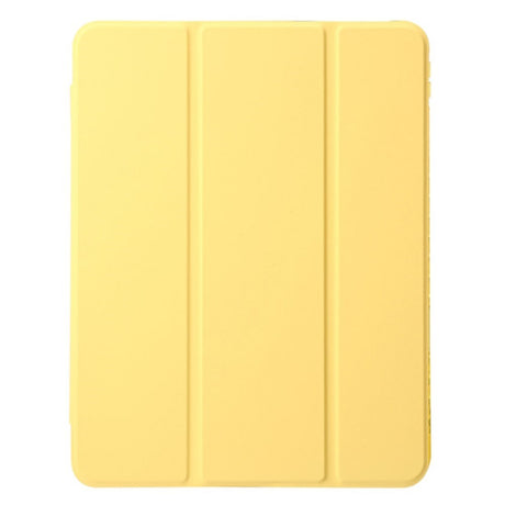 EIDERWOOD iPad Air 13" (2026 / 2025 / 2024) Tri-Fold Kunst Skinn Deksel med Apple Pencil Holder - Gul
