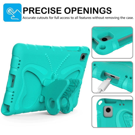 Samsung Galaxy Tab A11+ (Plus) / A9+ (Plus) EIDERWOOD Butterfly Kickstand Barnedeksel - Turkis