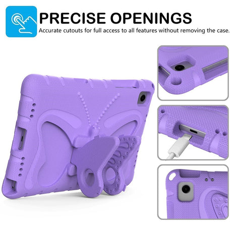 Samsung Galaxy Tab A11+ (Plus) / A9+ (Plus) EIDERWOOD Butterfly Kickstand Barnedeksel - Lilla