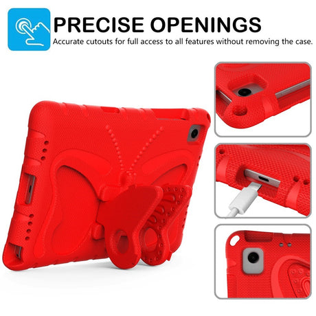 Samsung Galaxy Tab A11+ (Plus) / A9+ (Plus) EIDERWOOD Butterfly Kickstand Barnedeksel - Rød