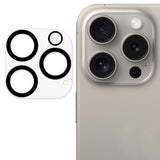 iPhone 16 Pro Max Herdet Beskyttelsesglass for Kameralinsen - Gjennomsiktig / Svart