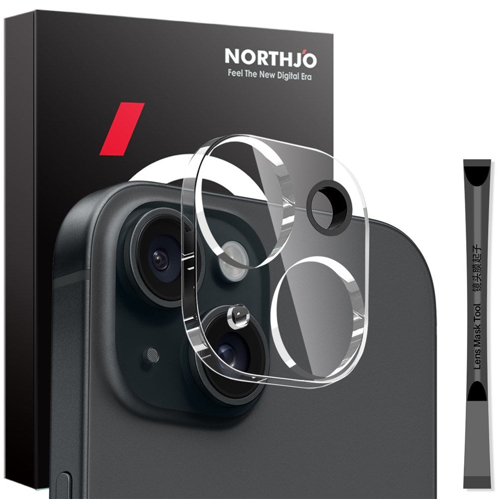 NORTHJO iPhone 15 / 15 Plus Herdet Kameralinseglass - Gjennomsiktig