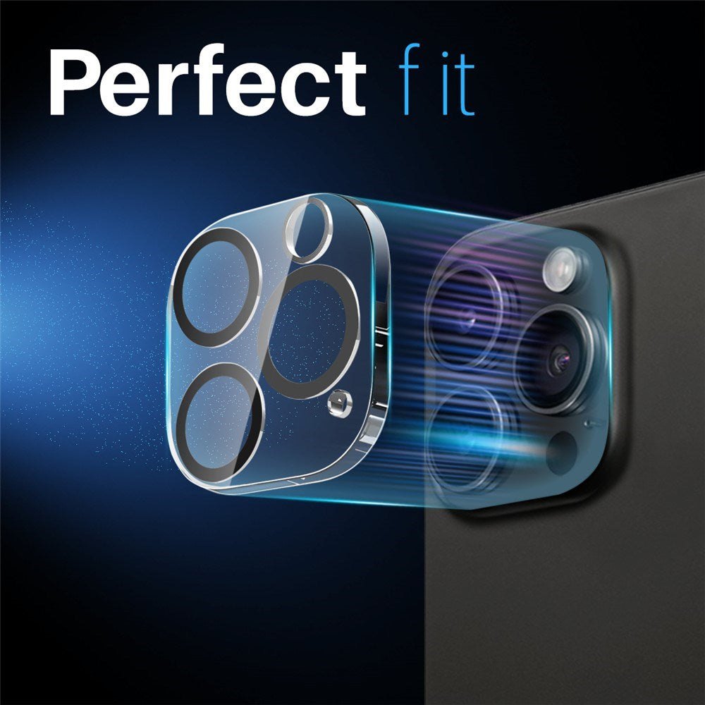 NORTHJO iPhone 16 Pro / 16 Pro Max Herdet Kameralinseglass - Gjennomsiktig / Svart Kant