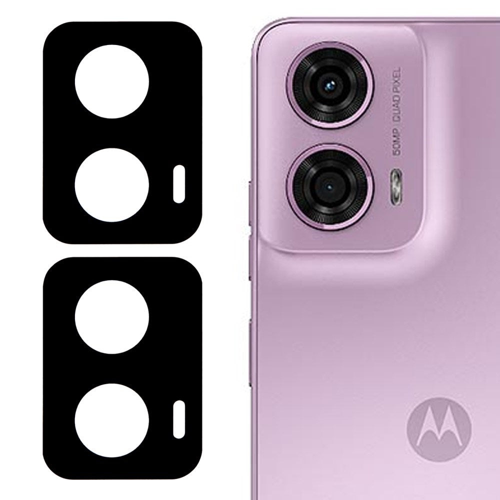 Motorola Moto G04 (4G) / G04s (4G) / G24 (4G) Herdet Kameralinsebeskyttelsesglass - 2 stk - Svart