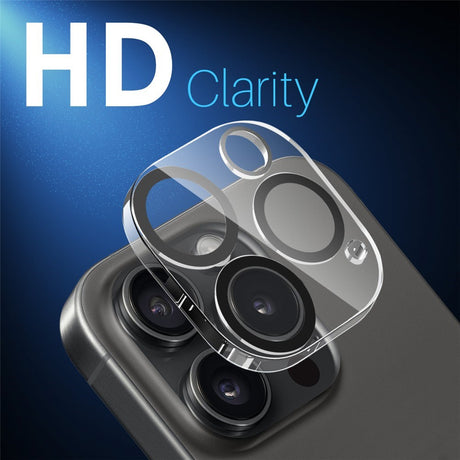 NORTHJO iPhone 16 Pro / 16 Pro Max Herdet Kameralinseglass - 2 stk. - Gjennomsiktig / Svart Kant