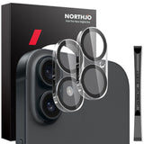 NORTHJO iPhone 16 / 16 Plus Herdet Kameralinseglass - 2 stk. - Gjennomsiktig / Svart Kant