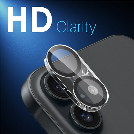 NORTHJO iPhone 16 / 16 Plus Herdet Kameralinseglass - 2 stk. - Gjennomsiktig / Svart Kant