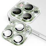 iPhone 16 Pro / 16 Pro Max Enkay Glassbeskyttelse for Kameralinse m. Rhinstenen - Grønn