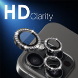 NORTHJO iPhone 16 Pro / 16 Pro Max Kameralinsebeskytter - Rhinestones - Svart