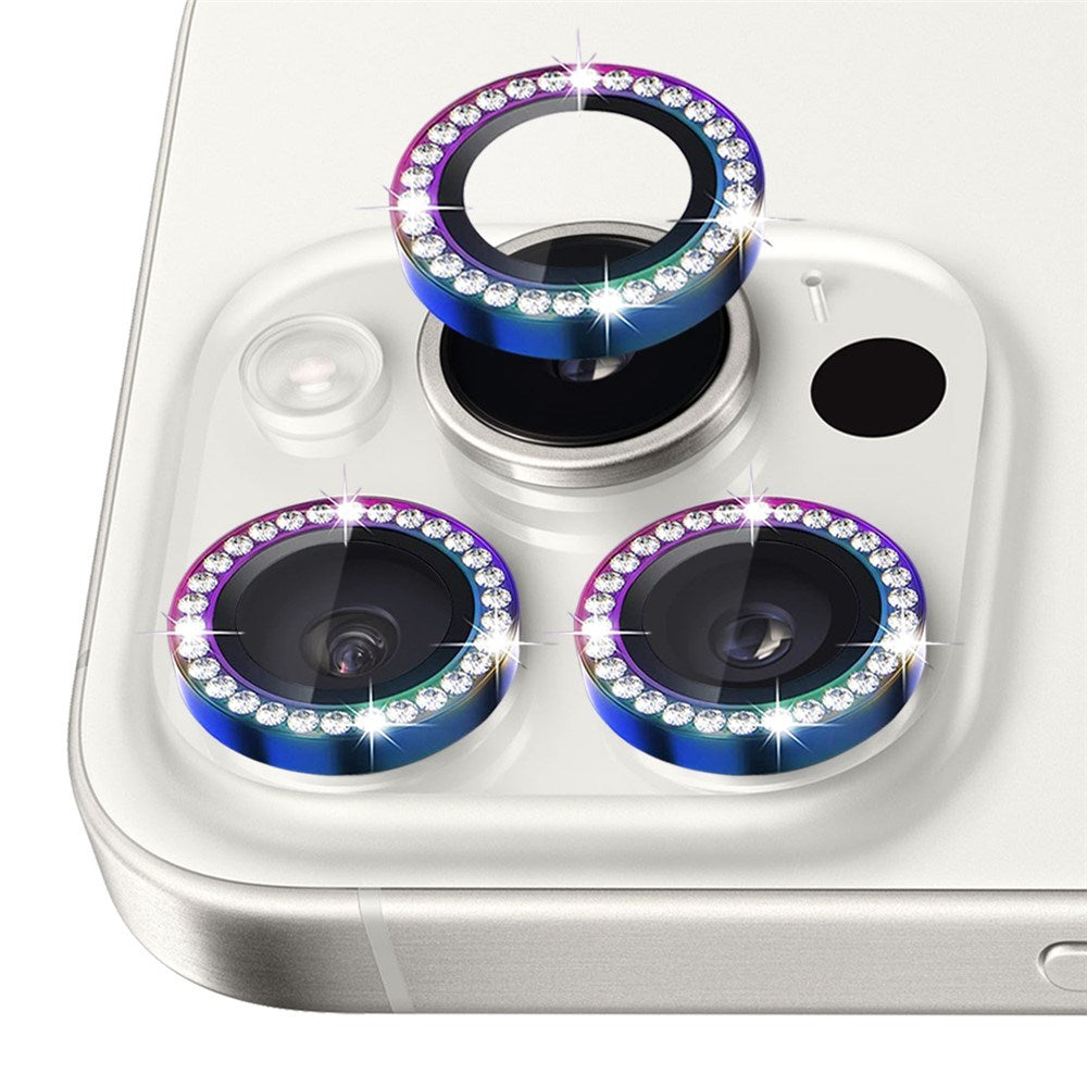 NORTHJO iPhone 16 Pro / 16 Pro Max Kameralinsebeskytter - Rhinestones - Multi
