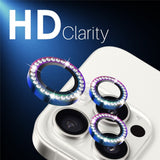 NORTHJO iPhone 16 Pro / 16 Pro Max Kameralinsebeskytter - Rhinestones - Multi