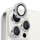 NORTHJO iPhone 16 Pro / 16 Pro Max Kameralinsebeskytter - Rhinestones - Sølv