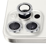 NORTHJO iPhone 16 Pro / 16 Pro Max Kameralinsebeskytter - Rhinestones - Sølv