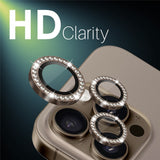 NORTHJO iPhone 16 Pro / 16 Pro Max Kameralinsebeskytter - Rhinestones - Brun