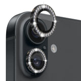NORTHJO iPhone 16 / 16 Plus Kameralinsebeskytter - Rhinestones - Svart