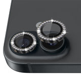 NORTHJO iPhone 16 / 16 Plus Kameralinsebeskytter - Rhinestones - Svart