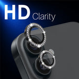 NORTHJO iPhone 16 / 16 Plus Kameralinsebeskytter - Rhinestones - Svart