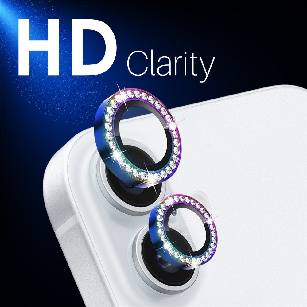 NORTHJO iPhone 16 / 16 Plus Kameralinsebeskytter - Rhinestones - Multi