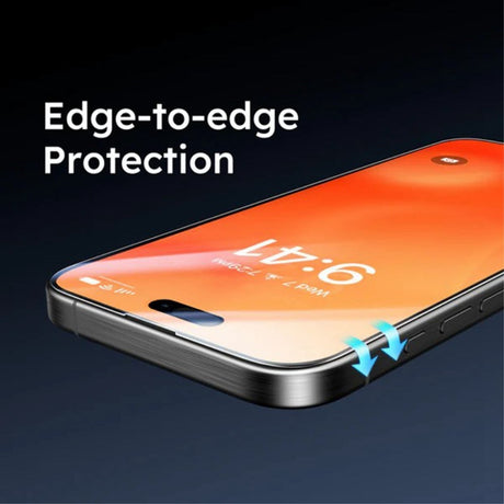 TORRAS iPhone 16 Pro Max Full Fit Herdet Skjermbeskyttelsesglass - Gjennomsiktig
