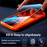 TORRAS iPhone 16 Pro Max Full Fit Skjermbeskytter m. Monteringsramme - Privacy Funksjon - Gjennomsiktig