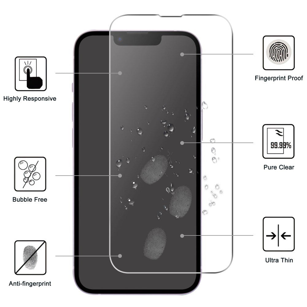 iPhone 17e / 16e Herdet Skjermbeskyttelsesglass - Gjennomsiktig