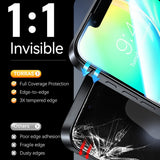 TORRAS iPhone 17e / 16e Herdet Skjermbeskyttelsesglass - Privacy Funksjon - 2 stk - Gjennomsiktig
