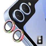 ENKAY Samsung Galaxy Z Flip7 Glitter Kameralinsebeskyttelse - Flerfarget