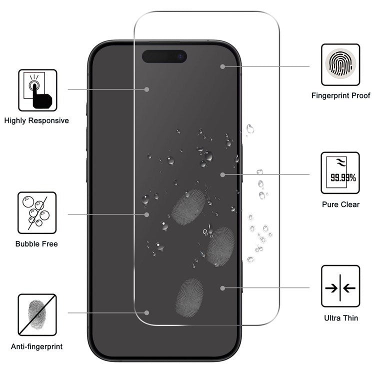 iPhone Air 2-i-1 Beskyttelsessett m. Herdet Skjermbeskyttelsesglass & 2 stk Kameralinsebeskyttelsesfilm - Gjennomsiktig