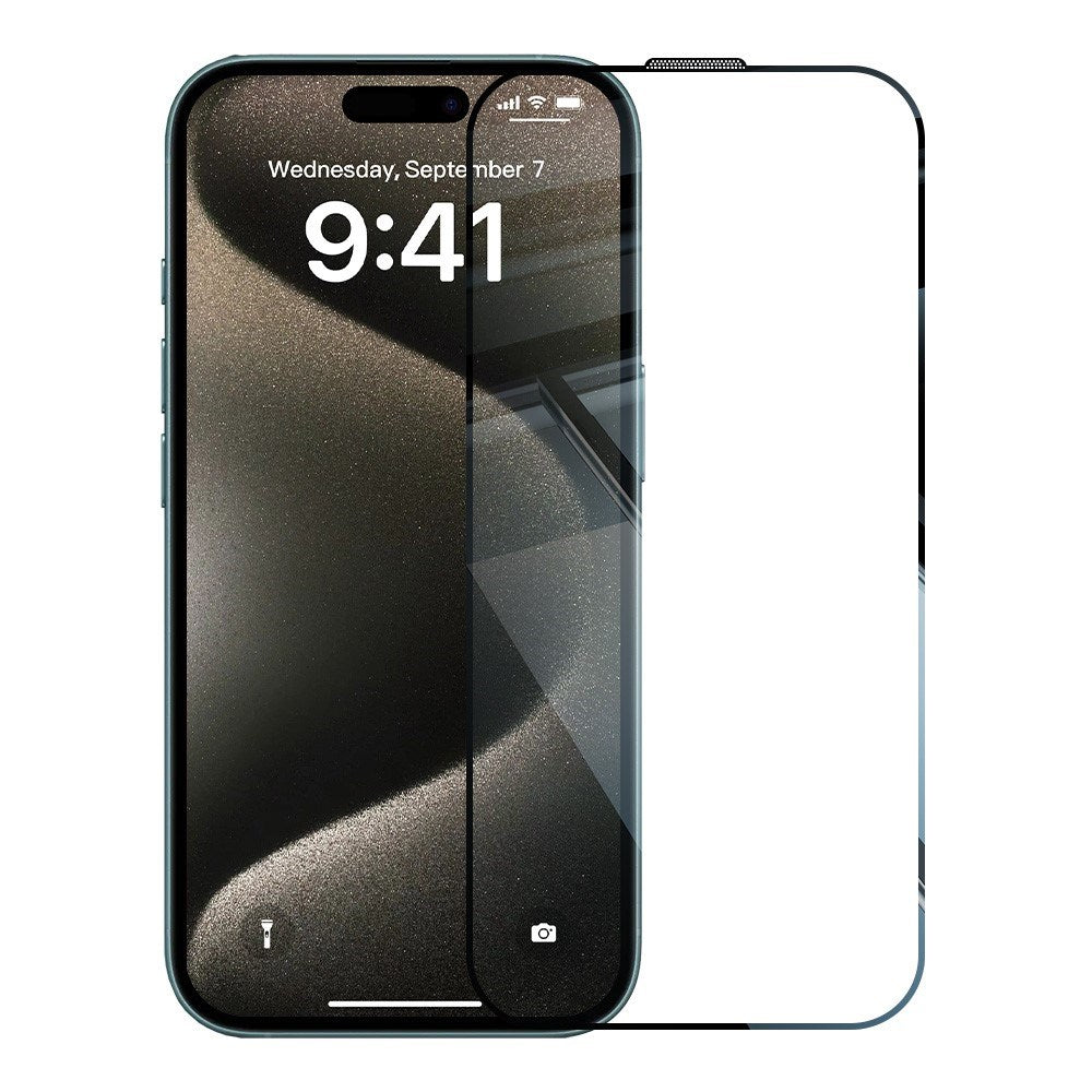 iPhone 15 Pro RURIHAI 2-i-1 Beskyttelsessett m. Fleksibelt Plast Deksel & Skjermbeskyttelsesglass - Gjennomsiktig